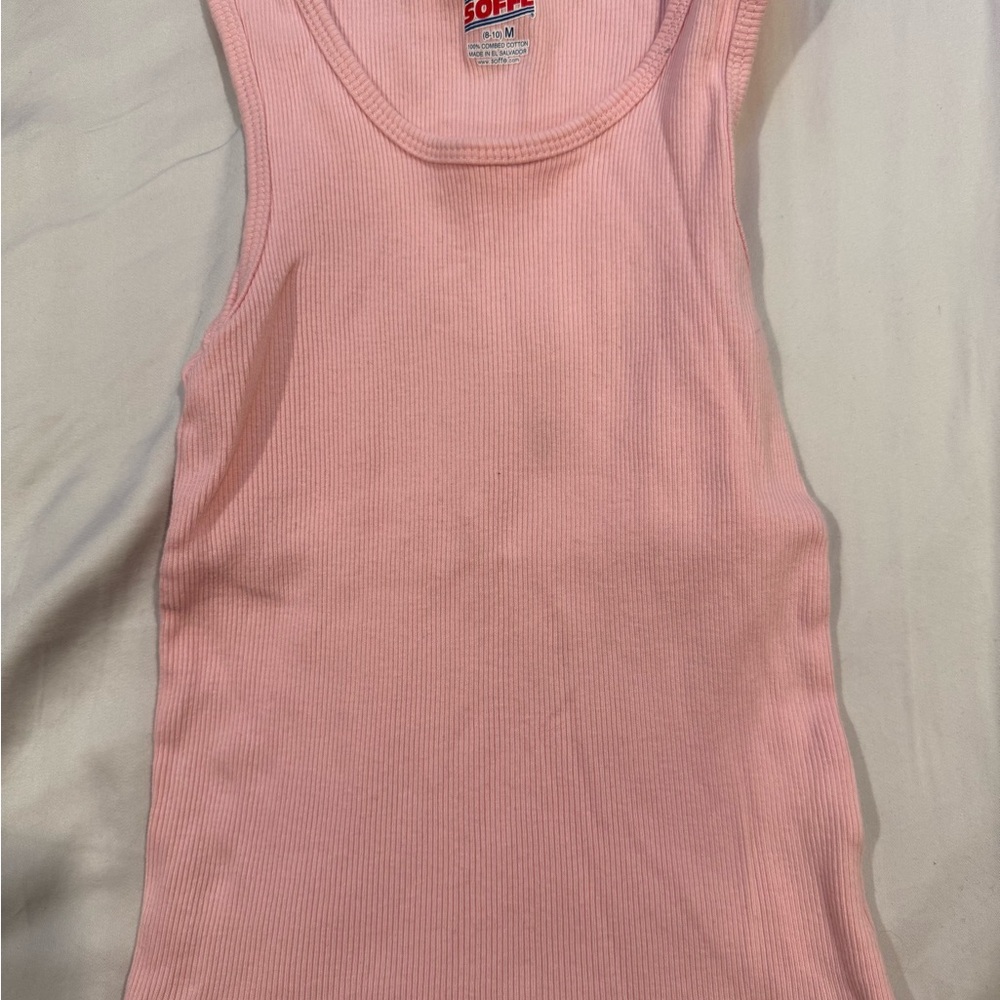 Soffe Pink Ribbed Tank‎ Top